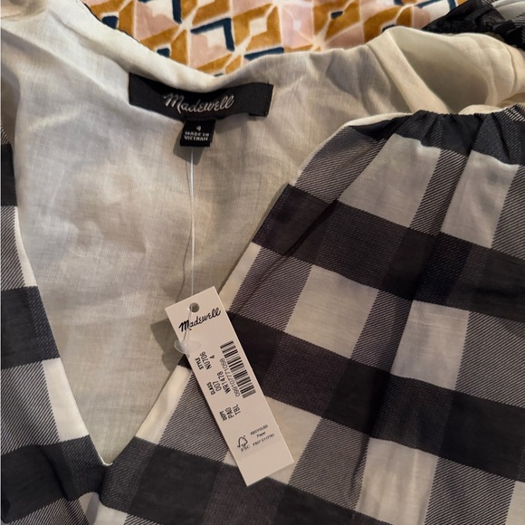 Madewell Black and White Gingham Bubble Sleeve Blouse - Picture 5 of 5
